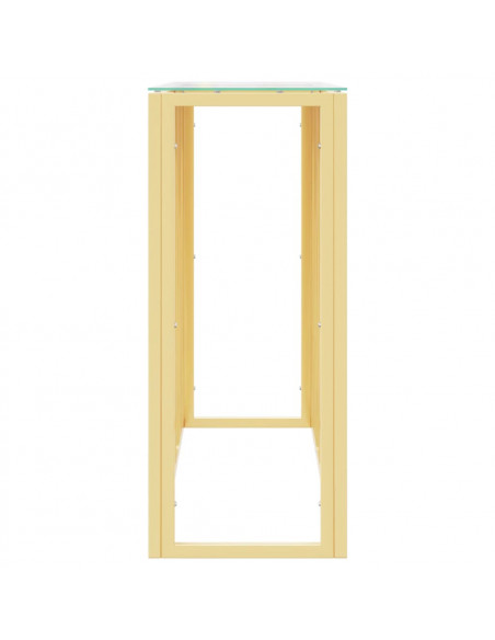 Tavolino Consolle 110x30x70 cm in Acciaio Inox e Vetro