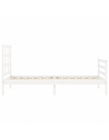 Giroletto con Testiera Bianco Small Single Legno Massello