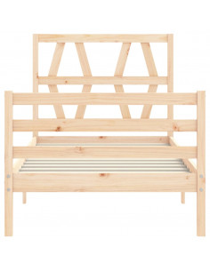 Giroletto con Testiera 90x200 cm in Legno Massello 2