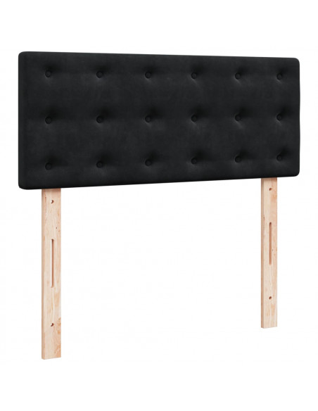 Giroletto a Molle con Materasso Nero 120x200 cm in Velluto