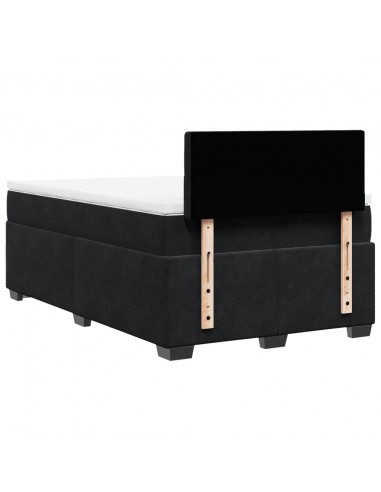 Giroletto a Molle con Materasso Nero 120x200 cm in Velluto
