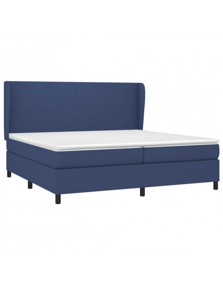 Giroletto a Molle con Materasso Blu 200x200 cm in Tessuto