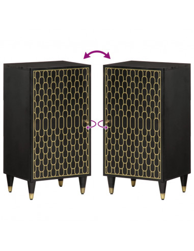 Credenza 40x33x75 cm in Legno Massello di Mango