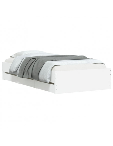 Giroletto con Cassetti Bianco 90x190 cm in Legno Multistrato