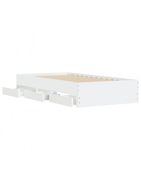 Giroletto con Cassetti Bianco 90x190 cm in Legno Multistrato
