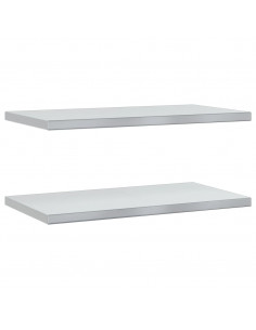 Mensole a Muro 2 pz 75x40x3 cm Argento in Acciaio Inossidabile 2
