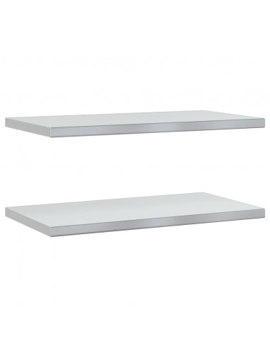 Mensole a Muro 2 pz 75x40x3 cm Argento in Acciaio Inossidabile