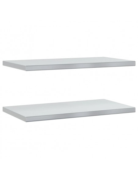Mensole a Muro 2 pz 75x40x3 cm Argento in Acciaio Inossidabile