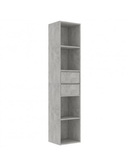 Libreria Grigio Cemento 36x30x171 cm in Legno Multistrato