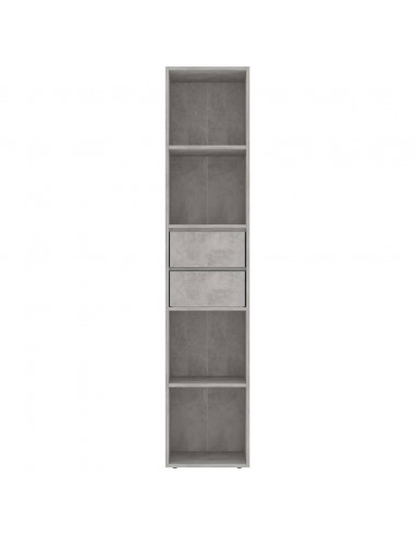 Libreria Grigio Cemento 36x30x171 cm in Legno Multistrato
