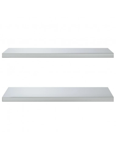 Mensole a Muro 2 pz 75x40x3 cm Argento in Acciaio Inossidabile