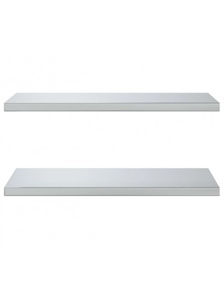 Mensole a Muro 2 pz 75x40x3 cm Argento in Acciaio Inossidabile