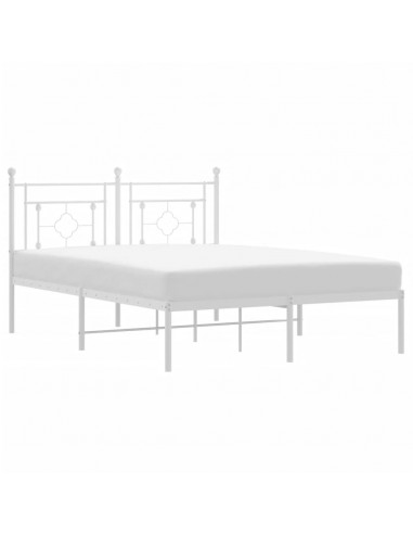 Giroletto con Testiera Metallo Bianco 140x200 cm