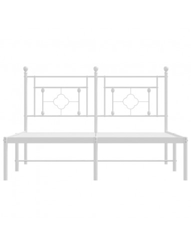 Giroletto con Testiera Metallo Bianco 140x200 cm