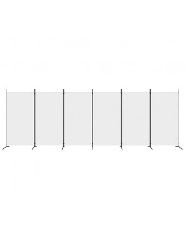 Divisorio a 6 Pannelli Bianco 520x180 cm Tessuto