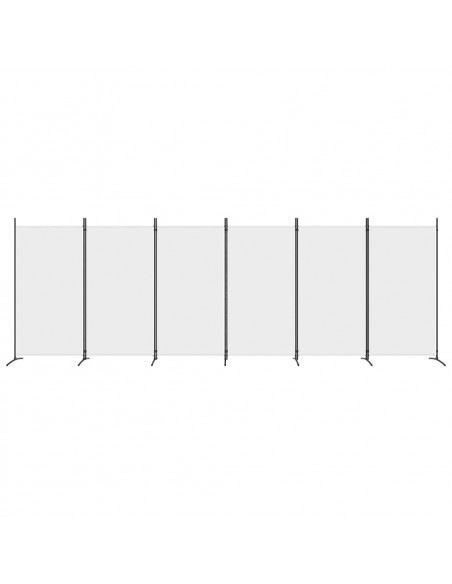 Divisorio a 6 Pannelli Bianco 520x180 cm Tessuto