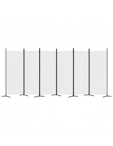 Divisorio a 6 Pannelli Bianco 520x180 cm Tessuto