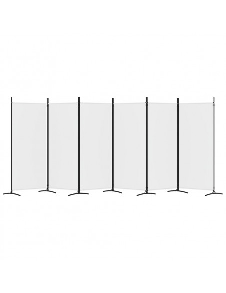 Divisorio a 6 Pannelli Bianco 520x180 cm Tessuto