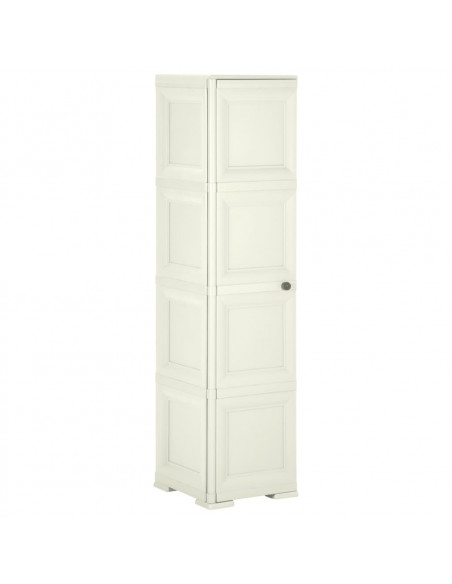 Armadietto in Plastica 40x43x164 cm Effetto Legno Vaniglia
