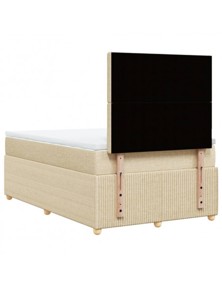 Giroletto a Molle con Materasso Crema 120x200 cm in Tessuto
