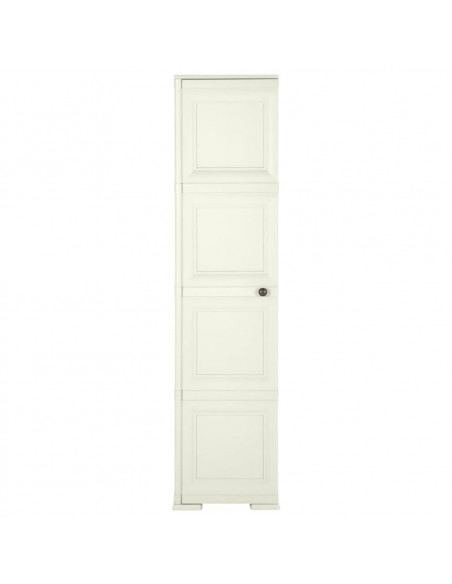 Armadietto in Plastica 40x43x164 cm Effetto Legno Vaniglia