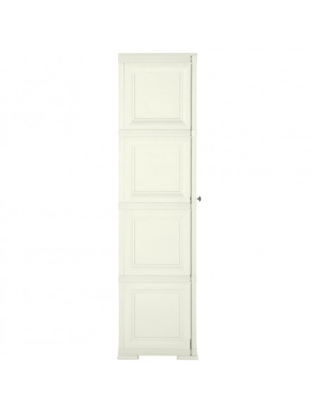 Armadietto in Plastica 40x43x164 cm Effetto Legno Vaniglia