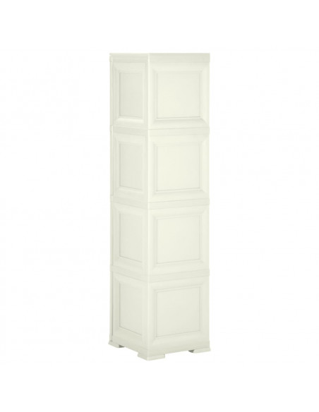 Armadietto in Plastica 40x43x164 cm Effetto Legno Vaniglia