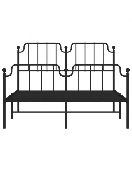 Giroletto con Testiera e Pediera Metallo Nero 140x190 cm
