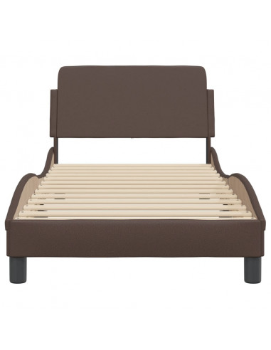 Giroletto con Testiera Marrone 90x200 cm in Similpelle