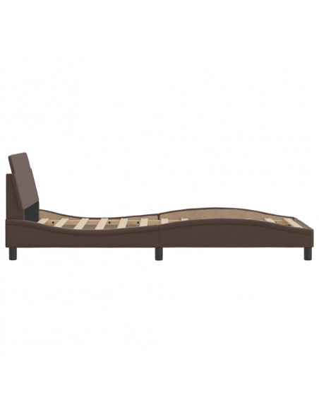 Giroletto con Testiera Marrone 90x200 cm in Similpelle