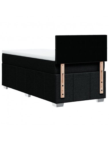 Giroletto a Molle con Materasso Nero 90x200 cm in Tessuto