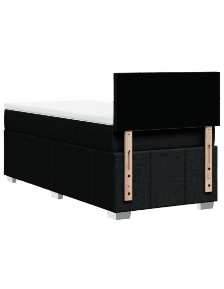 Giroletto a Molle con Materasso Nero 90x200 cm in Tessuto