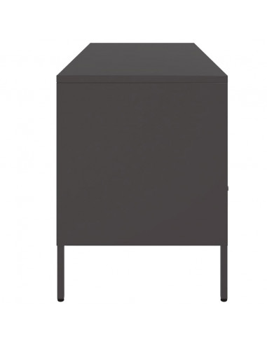 Mobile TV Nero 100,5x39x50,5 cm in Acciaio Laminato a Freddo