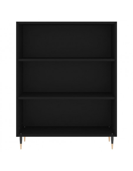 Libreria Nera 69,5x32,5x90 cm in Legno Multistrato