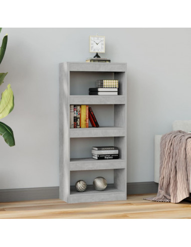 Libreria/Divisorio Grigio Cemento 60x30x135cm Legno Multistrato