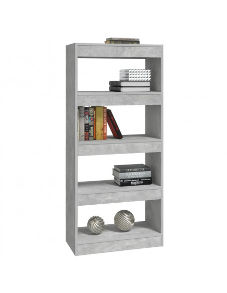 Libreria/Divisorio Grigio Cemento 60x30x135cm Legno Multistrato