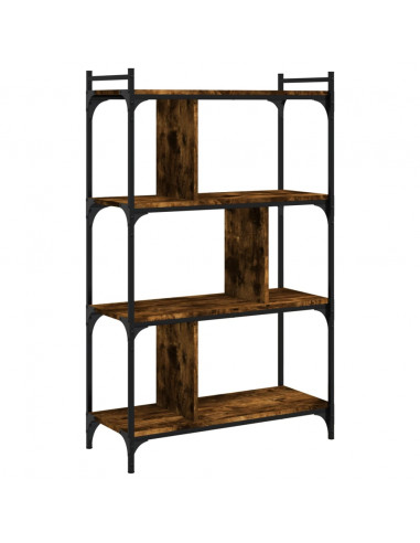 Libreria Rovere Fumo 4 Ripiani 76x32x123 cm Legno Multistrato