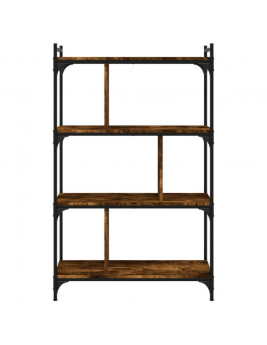 Libreria Rovere Fumo 4 Ripiani 76x32x123 cm Legno Multistrato