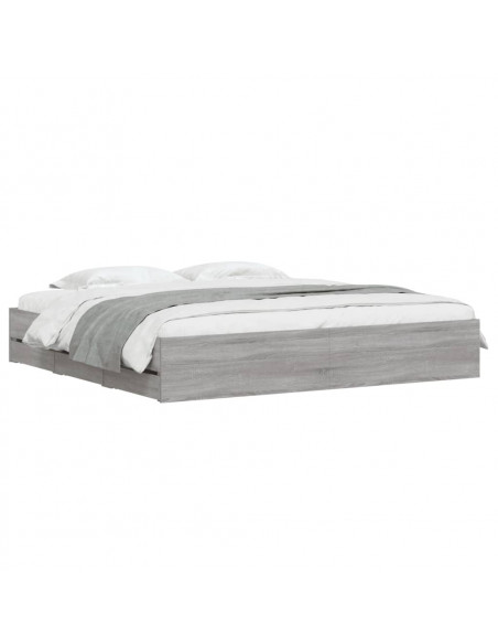 Giroletto Cassetti Grigio Sonoma 200x200 cm Legno Multistrato