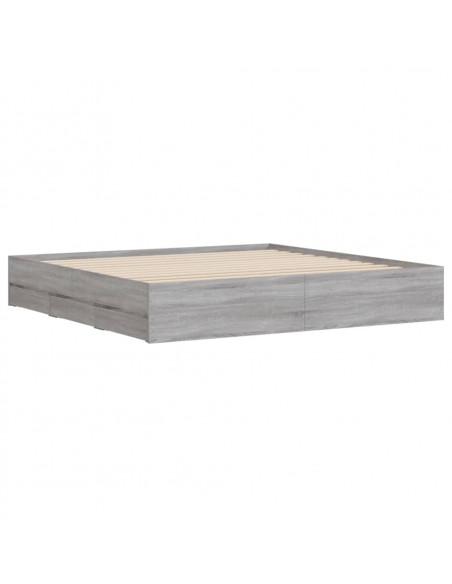 Giroletto Cassetti Grigio Sonoma 200x200 cm Legno Multistrato