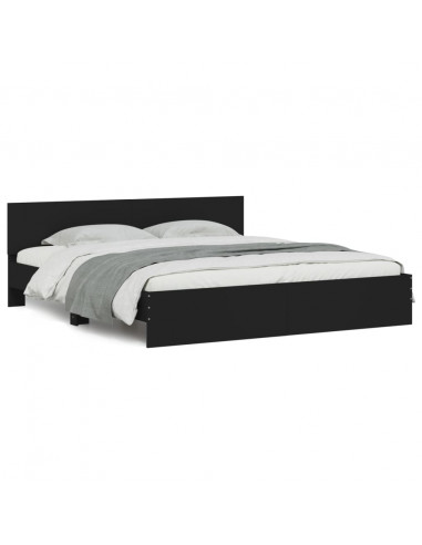 Giroletto con Testiera Nero 200x200 cm