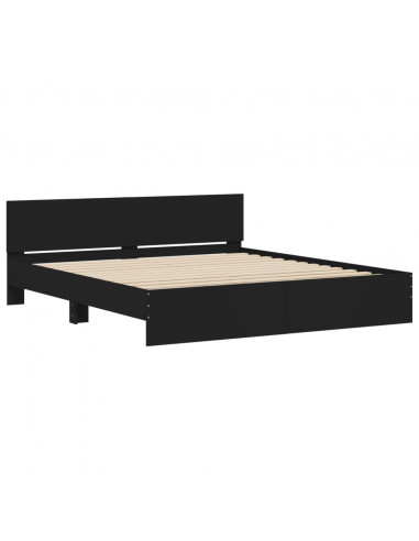 Giroletto con Testiera Nero 200x200 cm