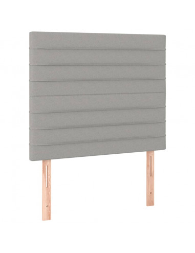 Giroletto con Testiera Grigio Chiaro 80x200 cm in Tessuto