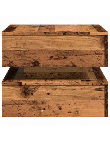 Tavolino da Salotto con Luci LED Legno Antico 50x50x40 cm