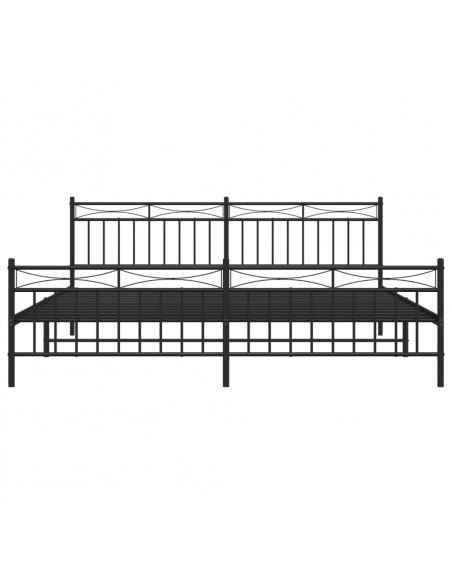 Giroletto con Testiera e Pediera Metallo Nero 200x200 cm