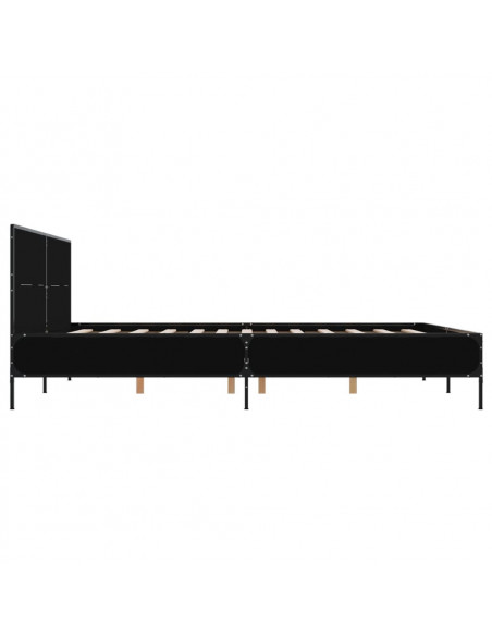 Giroletto Nero 140x200 cm in Legno Multistrato e Metallo