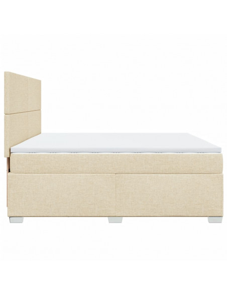 Giroletto a Molle con Materasso Crema 200x200 cm in Tessuto
