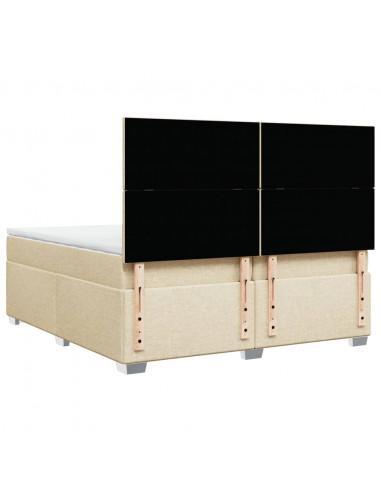 Giroletto a Molle con Materasso Crema 200x200 cm in Tessuto