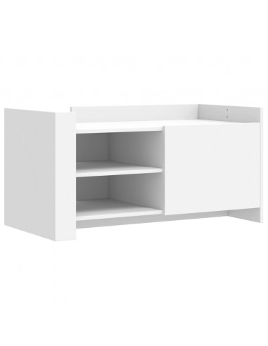 Tavolino da Salotto Bianco 100x50x50 cm in Legno Multistrato