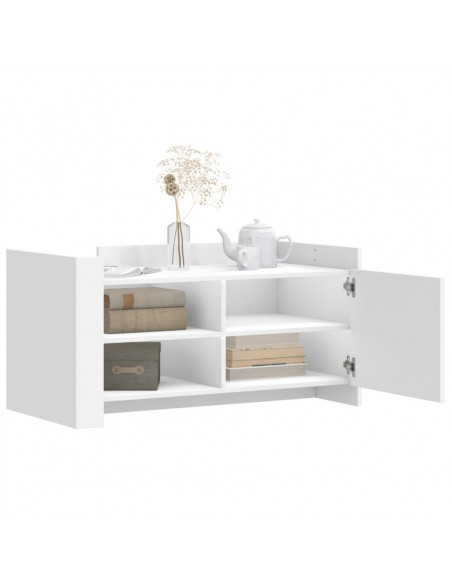 Tavolino da Salotto Bianco 100x50x50 cm in Legno Multistrato